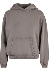 Women's acid washed oversized hoodie — Asphalt