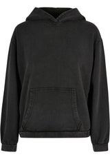 Women's acid washed oversized hoodie — Black