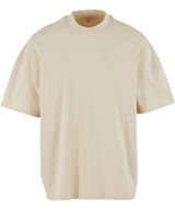 Oversized mock neck tee — Sand