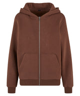 Women’s fluffy zip hoodie — Chocolate Brown