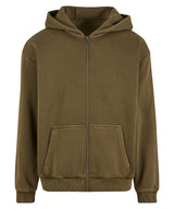 Vintage heavy zip hoodie — Olive