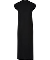 Women’s long extended shoulder dress — Black