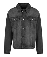 Heavy ounce boxy denim jacket — Black Washed