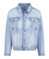 Heavy ounce boxy denim jacket — New Light Blue Washed