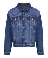 Heavy ounce boxy denim jacket — New Mid Blue Washed