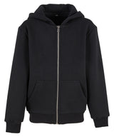 Kids fluffy zip hoodie — Black