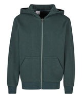 Kids fluffy zip hoodie — Bottle Green