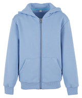 Kids fluffy zip hoodie — Powder Blue
