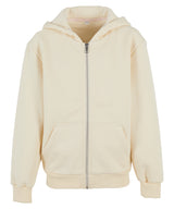 Kids fluffy zip hoodie — White Sand