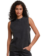 Women’s vintage washed sleeveless tee — lifestyle