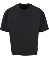 Vintage cropped heavy oversized tee — Black