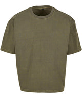 Vintage cropped heavy oversized tee — Warm Khaki
