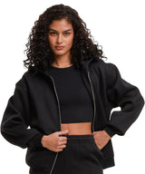 Women’s loose-fit zip hoodie — lifestyle