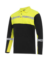 ProJob Progression 7004 LS Pique Polo — Black/Yellow