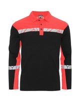 ProJob Progression 7004 LS Pique Polo — Black/Red