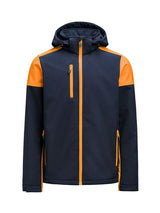 Printer Prime Men's Softshell — Navy/Neon Orange