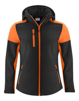 Printer Prime Ladies Softshell — Black/Orange