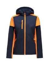 Printer Prime Ladies Softshell — Navy/Neon Orange