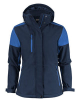 Printer Prime Ladies Padded Softshell — Navy/Cobalt
