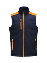 Printer Prime Softshell Vest — Navy/Neon Orange