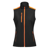 Printer Prime Ladies Softshell Vest — Black/Orange
