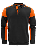 Printer Prime Long Sleeve Polosweater — Black/Orange