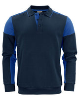Printer Prime Long Sleeve Polosweater — Navy/Cobalt
