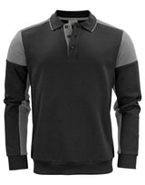 Printer Prime Long Sleeve Polosweater — Black/Anthracite