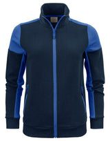 Printer Prime Ladies Full Zip Sweat — Navy/Cobalt