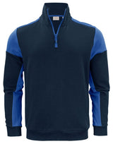 Printer Prime Half Zip Sweater — Navy/Cobalt
