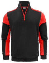 Printer Prime Half Zip Sweater — Black/Red