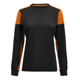 Printer Prime Ladies Long Sleeve T-Shirt — Black/Orange