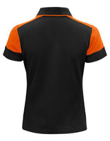 Printer Prime Ladies Polo — Black/Orange