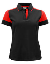 Printer Prime Ladies Polo — Black/Red
