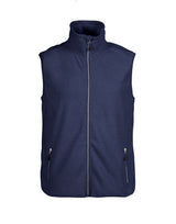 Printer Red Sideflip Fleece Vest — Navy
