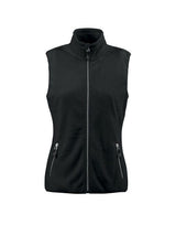 Printer Red Ladies Sideflip Fleece Vest — Black