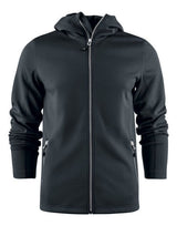 Printer Red Layback Full Zip Hoodie — Black