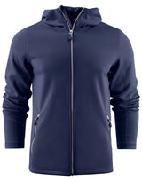 Printer Red Layback Full Zip Hoodie — Navy