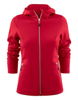 Printer Red Ladies Layback F/Z Hoodie — Red