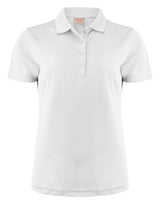 Printer Red Ladies Smash Polo Shirt — White