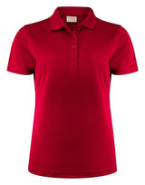 Printer Red Ladies Smash Polo Shirt — Red