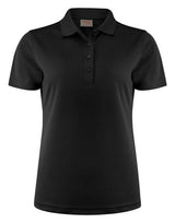 Printer Red Ladies Smash Polo Shirt — Black