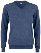C&B Ladies Oakville V-Neck Sweater — Navy Melange