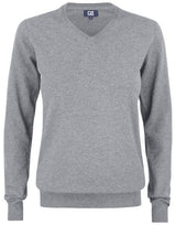 C&B Ladies Oakville V-Neck Sweater — Grey Melange