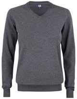 C&B Ladies Oakville V-Neck Sweater — Anthracite Melange