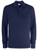 Clique Basic Pocket Polo L/S — Dark Navy