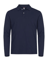 Clique Stretch Premium L/S Polo — Dark Navy