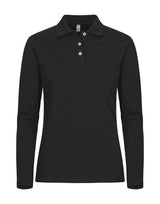 Clique Stretch Premium Polo L/S Women — Black