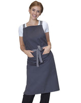 Dennys Cross Back Bib Apron — Storm Grey