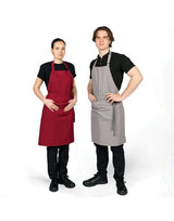 Dennys Recycled Bib Apron With Pocket — Claret